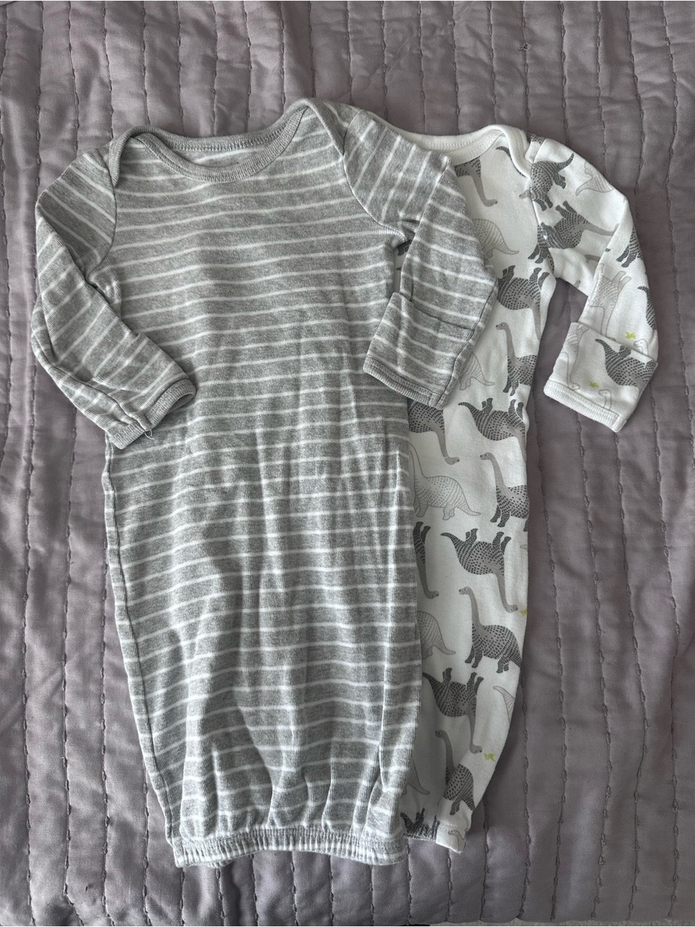 Carter's Gray Stripe & Dino Sleep Sack 2-Pack